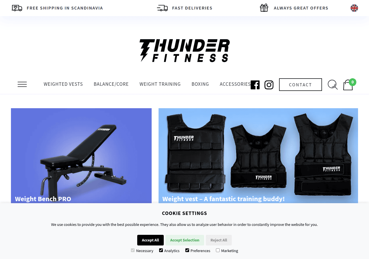 Screenshot of thunderfitness.com