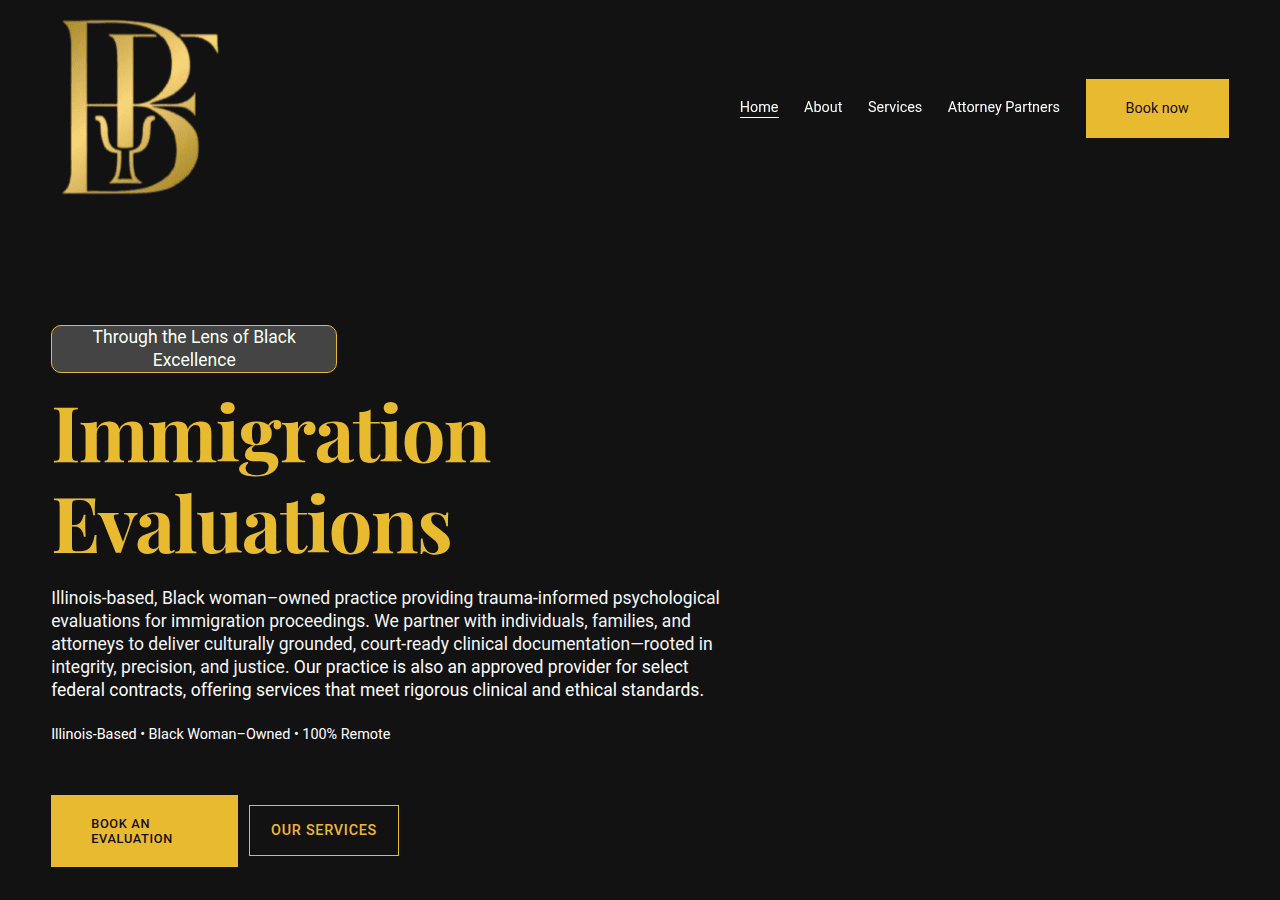Screenshot of blackframeevaluations.com
