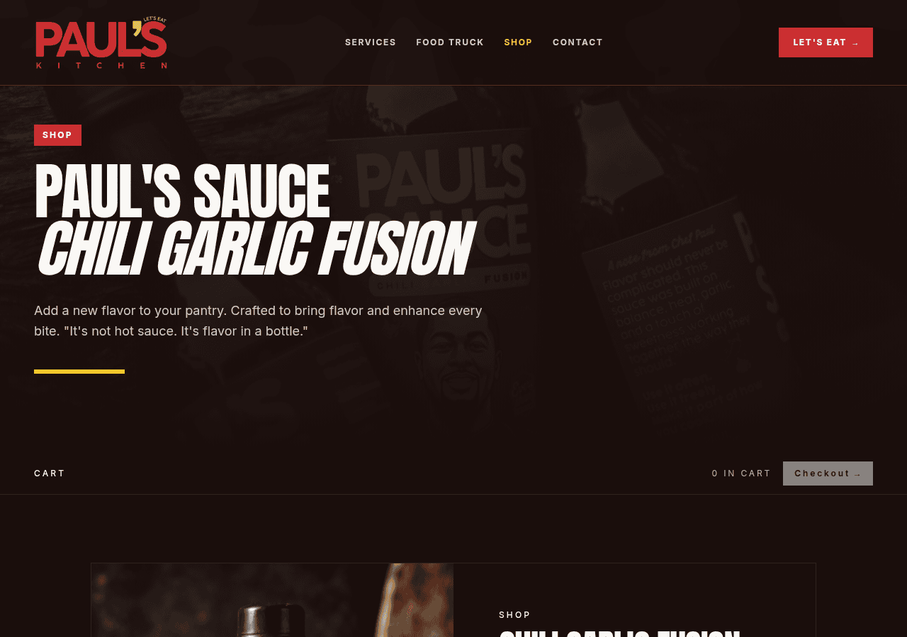 Screenshot of chefpaulskitchen.com