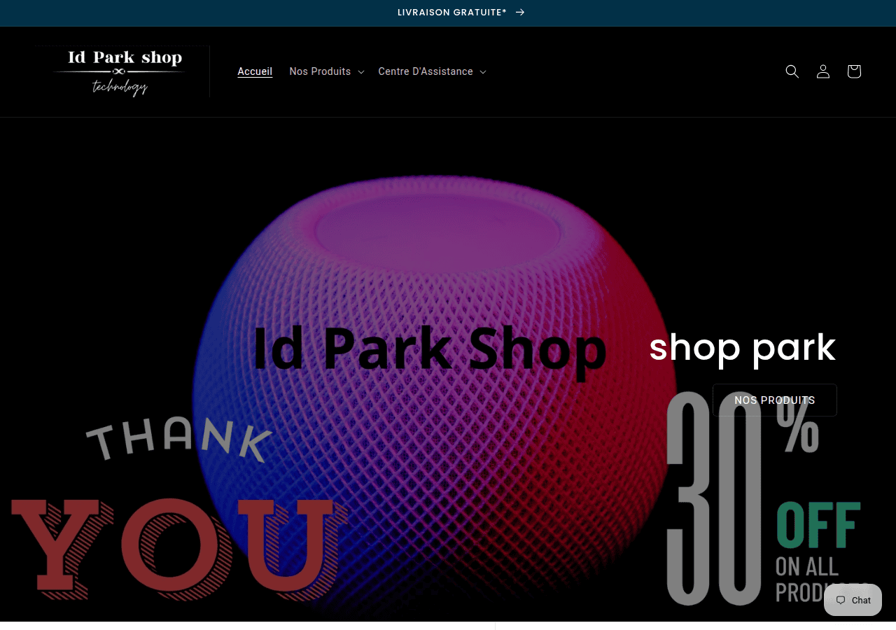 Screenshot of idparkshop.fr