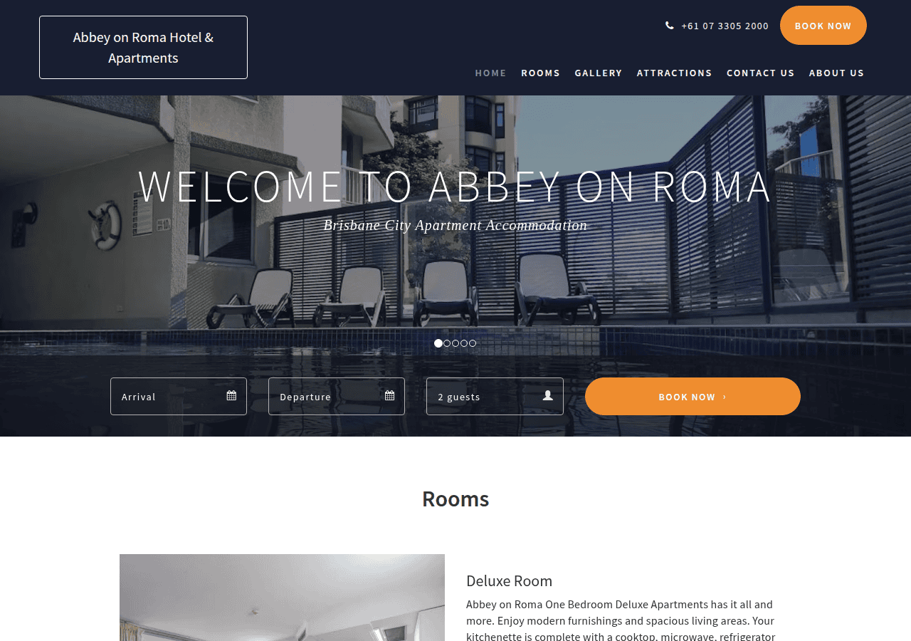Screenshot of abbeyonroma.com.au