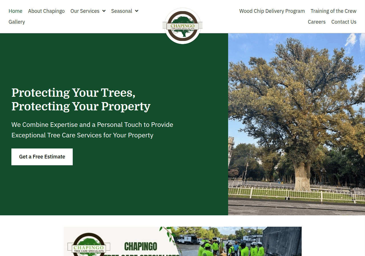 Screenshot of chapingotreecare.com