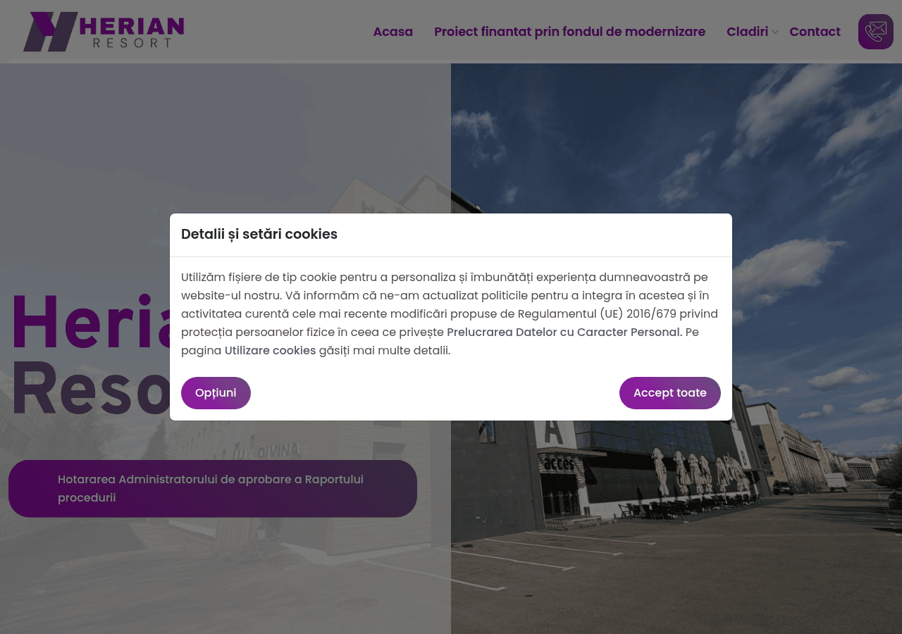 Screenshot of herianresort.ro