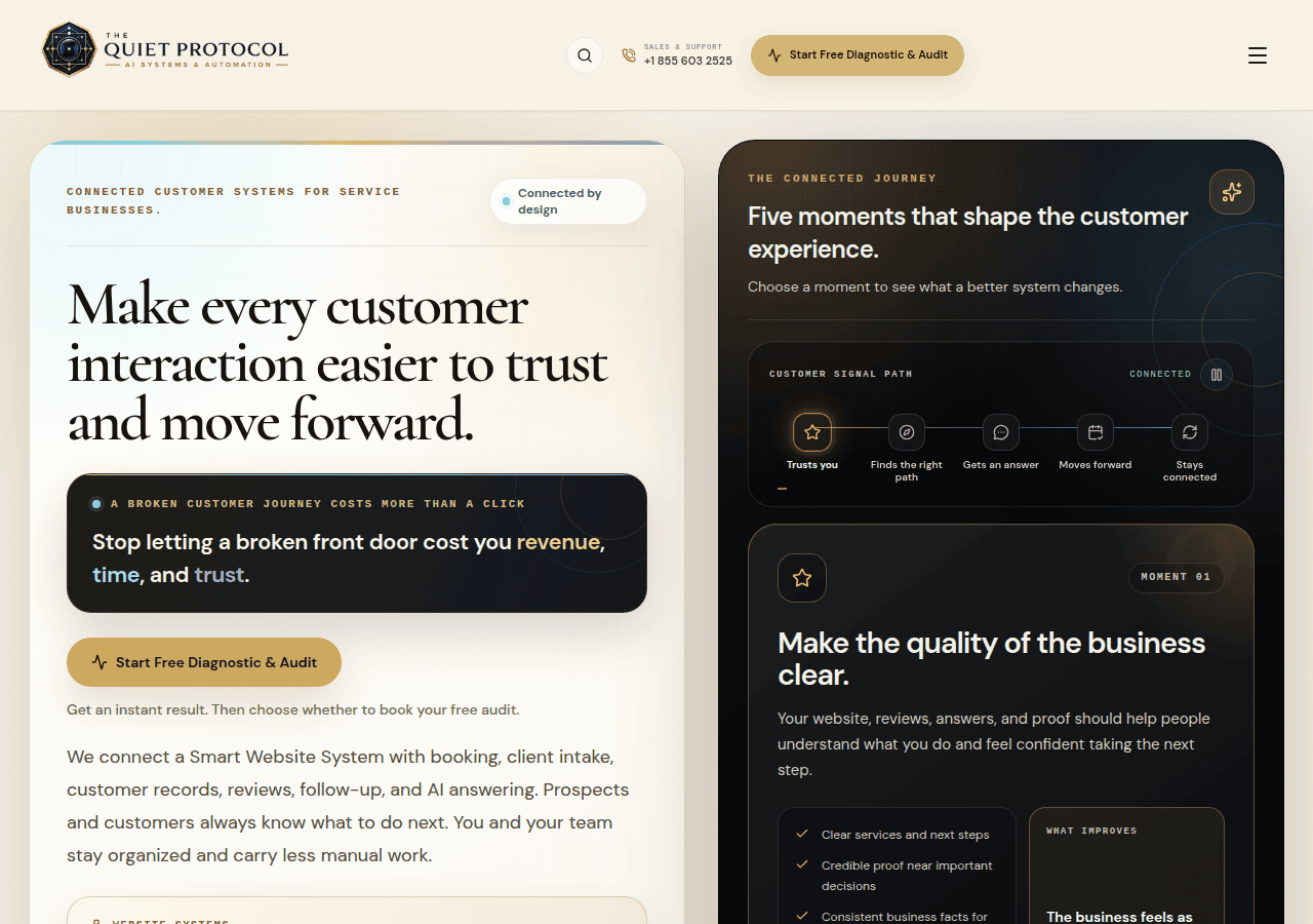 Screenshot of thequietprotocol.com