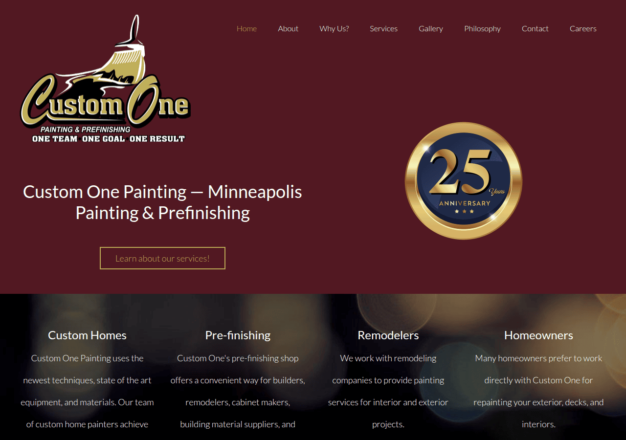 Screenshot of customonepainting.com
