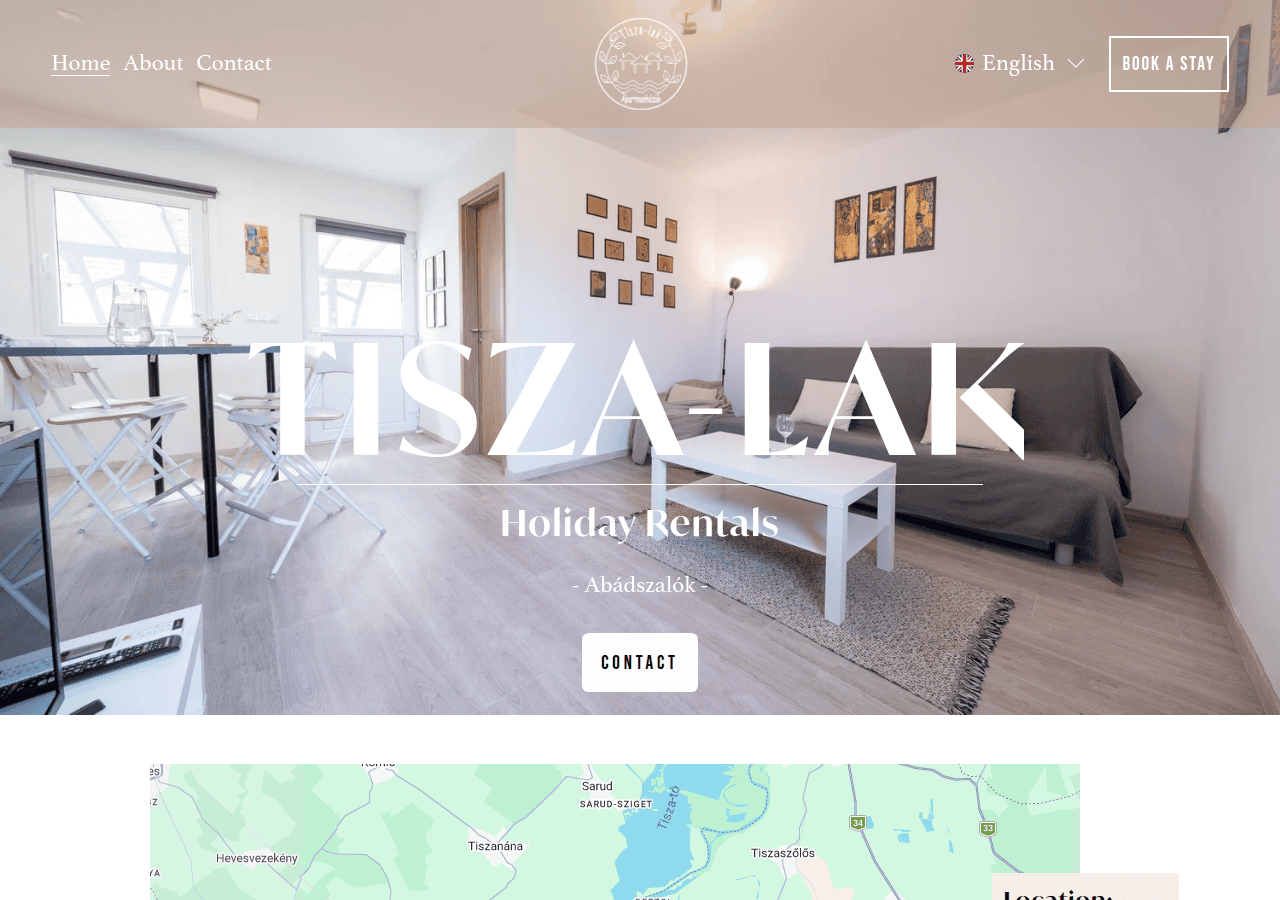 Screenshot of tiszalakapartman.com