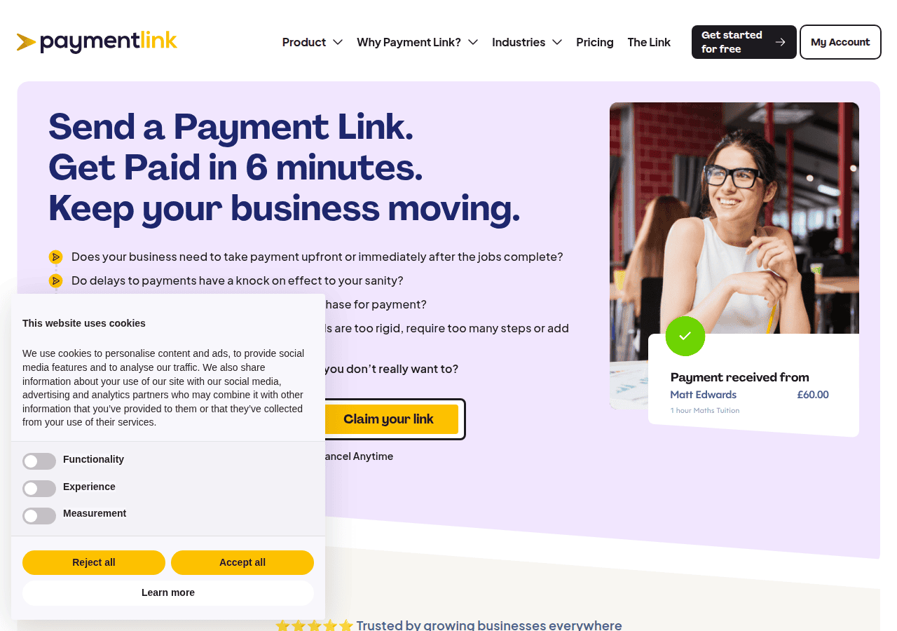 Screenshot of paymentlink.io