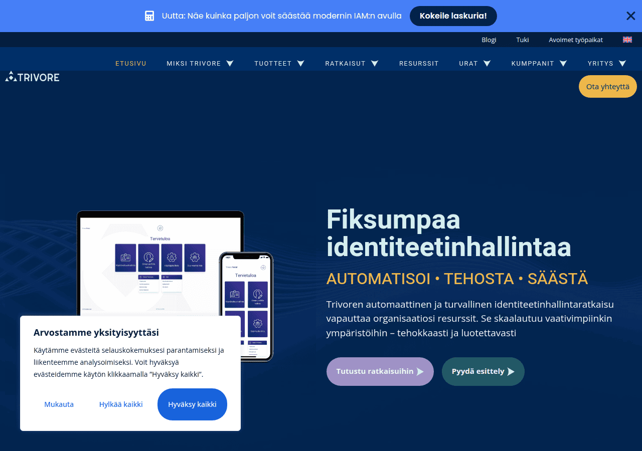 Screenshot of trivore.com