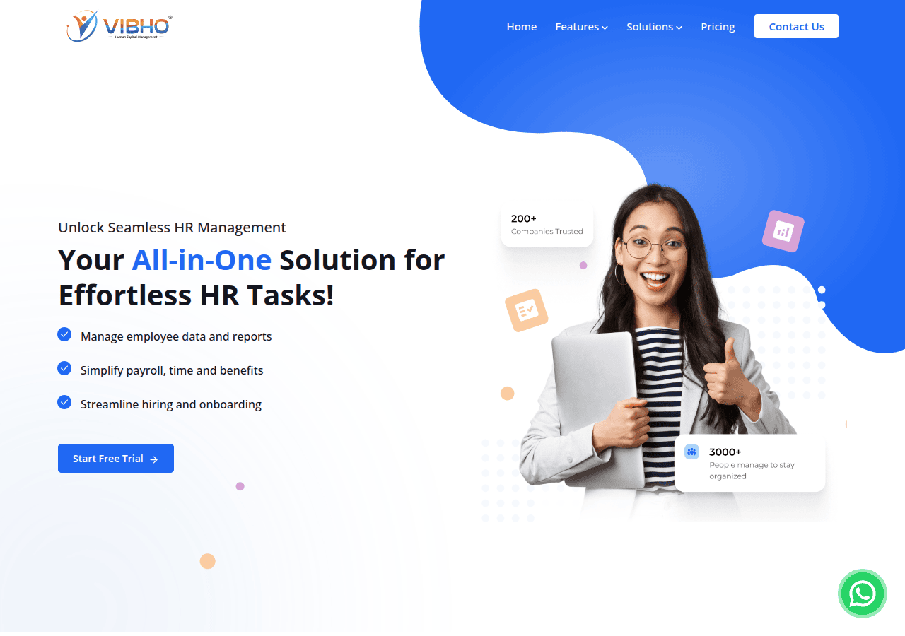 Screenshot of vibhohcm.com