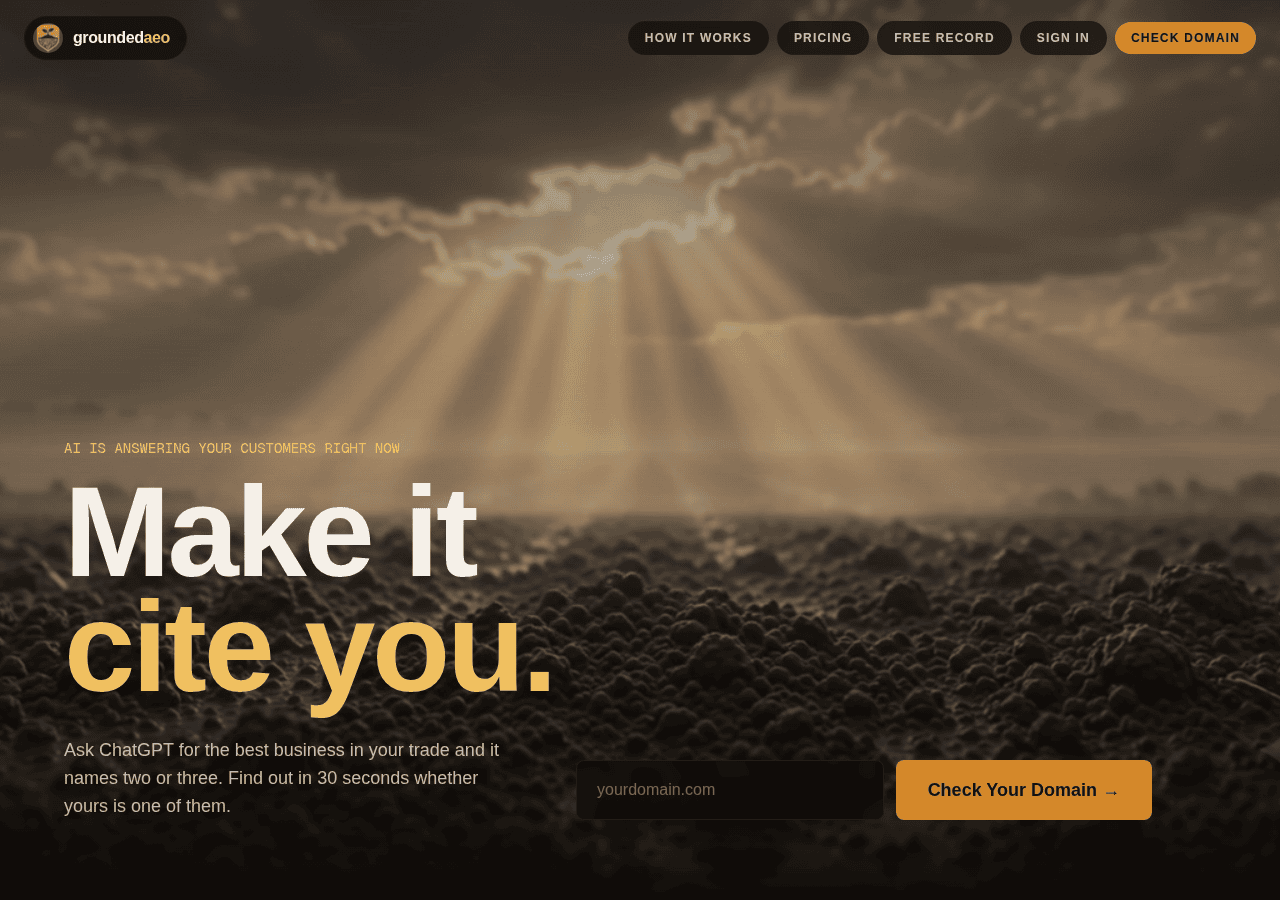 Screenshot of groundedaeo.com