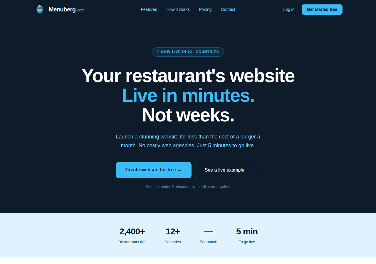 Screenshot of menuberg.com